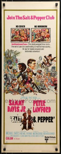 3j372 SALT & PEPPER insert 1968 great artwork of Sammy Davis & Peter Lawford by Jack Davis!