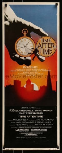 3j454 TIME AFTER TIME insert 1979 Malcolm McDowell as H.G. Wells, David Warner as Jack the Ripper!