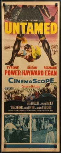 3j474 UNTAMED insert 1955 Tyrone Power & Susan Hayward in Africa with natives!