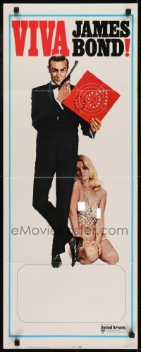 3j482 VIVA JAMES BOND insert 1970 artwork of Sean Connery with sexy lady & all the movie titles!