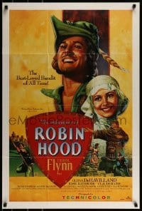 3k820 ADVENTURES OF ROBIN HOOD 24x36 video poster R1991 Flynn & Olivia De Havilland by Rodriguez!