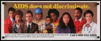3k405 AIDS DOES NOT DISCRIMINATE 11x28 special poster 1990s HIV/AIDS, protect yourself!