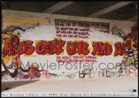 3k407 AIDS GEHT UNS ALLE AN 24x33 Austrian special poster 1990s HIV/AIDS, graffiti artwork!