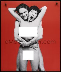3k416 AIDS HILFE 24x33 Austrian special poster 1990s HIV/AIDS, naked red image style!