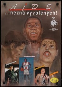 3k418 AIDS NEZNA VYVOLENYCH 17x24 Czech special poster 1994 Anthony Perkins, Freddy Mercury, Magic!