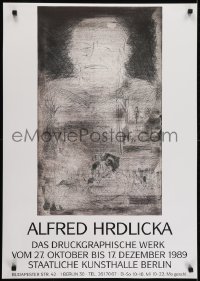 3k559 ALFRED HRDLICKA 24x33 German museum/art exhibition 1989 cool art by the artist!