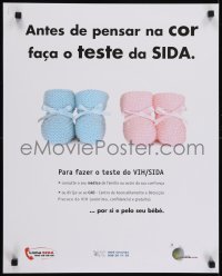 3k420 ANTES DE PENSAR NA COR FACA O TESTE DA SIDA 19x24 Portuguese special poster 1990s HIV/AIDS!