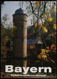3k068 BAYERN German travel poster 1980s image of Mespelbrunn Castle!