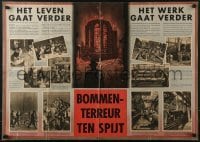 3k050 BOMMEN-TERREUR TEN SPIJT 23x33 Belgian WWII war poster 1943 despite the terrorist bombings!