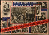 3k054 INEBRANLABLE EN DEPIT DES RAIDS TERRORISTES 24x33 French WWII war poster 1940s Nazi occupation!