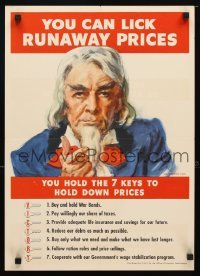 3k063 YOU CAN LICK RUNAWAY PRICES 16x23 WWII war poster 1943 great James Montgomery Flagg art!