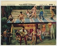 3m075 CLAMBAKE color 8x10 still #5 1967 Elvis Presley plays music for teens at beach house party!