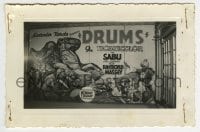 3m011 DRUMS 3.5x5.25 photo 1938 great art of Raymond Massey & Elephant Boy Sabu, theater display!