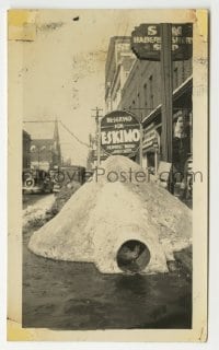 3m012 ESKIMO 2.75x4.5 photo 1933 theater built giant igloo in the street for Eskimos attending!