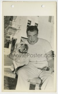 3m055 JOHN HOWARD 5x8 key book still 1939 the Bulldog Drummond actor with his real life bulldog!