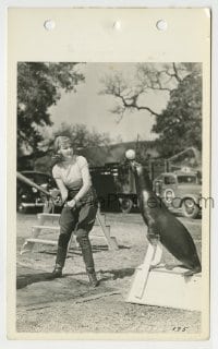 3m058 VIRGINIA VALE 5x8 key book still 1938 with baseball bat hitting pitch thrown by trained seal!