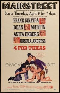 3p003 4 FOR TEXAS WC 1964 Frank Sinatra, Dean Martin, Anita Ekberg, Ursula Andress, Robert Aldrich