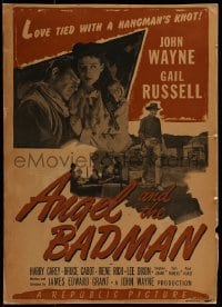3p011 ANGEL & THE BADMAN WC 1947 great images of cowboy John Wayne & pretty Gail Russell!
