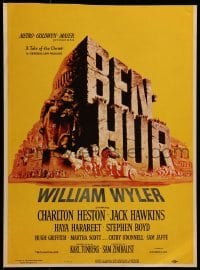 3p027 BEN-HUR WC 1960 Charlton Heston, William Wyler classic epic, cool chariot & title art!