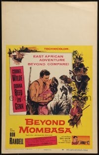3p029 BEYOND MOMBASA WC 1957 Cornel Wilde, Donna Reed, Leo Genn, Africa, adventure beyond compare!