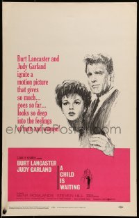 3p045 CHILD IS WAITING WC 1963 cool Howard Terpning art of Burt Lancaster & Judy Garland!