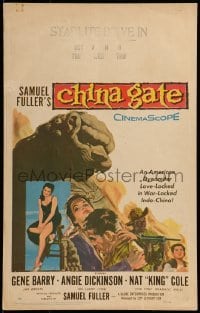 3p046 CHINA GATE WC 1957 Samuel Fuller, Angie Dickinson, Gene Barry, Nat King Cole!