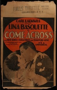 3p049 COME ACROSS WC 1929 great close up of Lina Basquette & Reed Howes kissing!