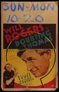 3p061 DOUBTING THOMAS WC 1935 great huge headshot of Will Rogers staring at Billie Burke!
