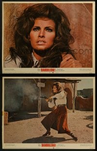 3r882 BANDOLERO 2 LCs 1968 both with great images of sexy cowgirl Raquel Welch, one shooting gun!
