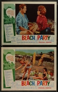 3r885 BEACH PARTY 2 LCs 1963 sexy Annette Funicello talking to guy in wacky pajamas at party!
