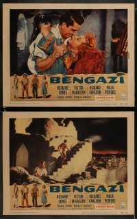 3r886 BENGAZI 2 LCs 1955 great images of Richard Conte, Mala Powers, African Adventure!