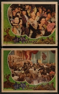 3r892 BRAZIL 2 LCs 1944 great image of Aurora Miranda, musical romance!