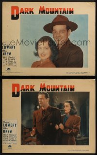 3r916 DARK MOUNTAIN 2 LCs 1944 wonderful smiling portrait of Robert Lowery & pretty Ellen Drew!