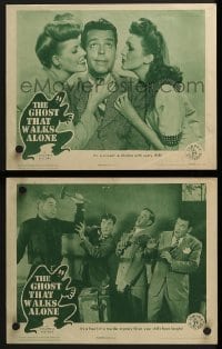 3r937 GHOST THAT WALKS ALONE 2 LCs 1943 Arthur Lake, a HOWL of a murder mystery, two green cards!