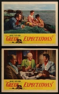 3r939 GREAT EXPECTATIONS 2 LCs 1947 John Mills, Hobson, Charles Dickens, directed by David Lean!