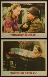 3r946 IMITATION GENERAL 2 LCs 1958 soldier Glenn Ford with sexy Taina Elg, one naked in the bathtub!