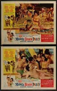 3r961 MUSCLE BEACH PARTY 2 LCs 1964 cool images of Frankie & Annette, 10,000 biceps & 5,000 bikinis!