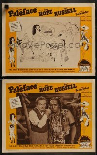 3r966 PALEFACE 2 LCs R1958 one with full art of Bob Hope & sexy Jane Russell by Al Hirschfeld!