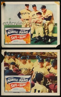 3r975 SAFE AT HOME 2 LCs 1962 Bryan Russell & Frawley with NY Yankees Mickey Mantle & Roger Maris!