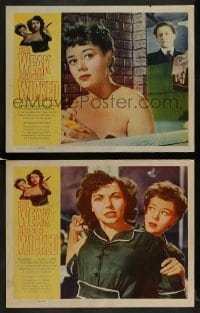 3r994 WEAK & THE WICKED 2 LCs 1954 Glynis Johns, Silva, w/classic bad girl image from the one-sheet!