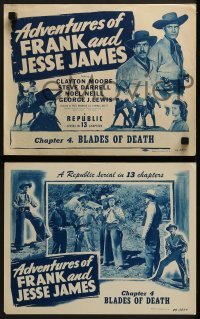 3r655 ADVENTURES OF FRANK & JESSE JAMES 4 chapter 4 LCs 1948 Clayton Moore, Blades of Death!