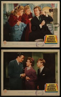 3r487 ANDY HARDY'S BLONDE TROUBLE 6 LCs 1944 great images of Mickey Rooney, twins Lee & Lyn Wilde!