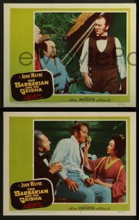 3r783 BARBARIAN & THE GEISHA 3 LCs 1958 directed by John Huston, John Wayne & sexy Eiko Ando!