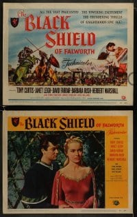 3r052 BLACK SHIELD OF FALWORTH 8 LCs 1954 knight Tony Curtis & Herbert Marshall as Earl of Mackworth