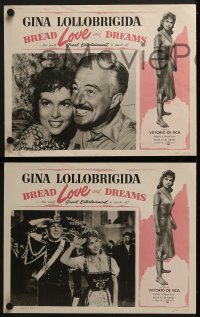 3r666 BREAD, LOVE & DREAMS 4 LCs 1954 sexy Italian Gina Lollobrigida & Vittorio De Sica!