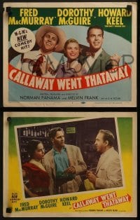 3r071 CALLAWAY WENT THATAWAY 8 LCs 1951 Fred MacMurray, Dorothy McGuire & Howard Keel!
