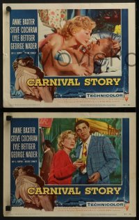3r072 CARNIVAL STORY 8 LCs 1954 Anne Baxter & Steve Cochran, we're both bad, baby!