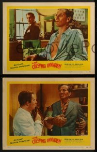 3r677 CREEPING UNKNOWN 4 LCs 1956 Val Guest's Quatermass Xperiment, Hammer horror, Brian Donlevy!