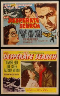 3r097 DESPERATE SEARCH 8 LCs 1952 Jane Greer & Howard Keel trapped in the wild, Patricia Medina!
