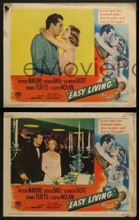 3r686 EASY LIVING 4 LCs 1949 Victor Mature & Lizabeth Scott, love's not like football!